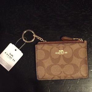 NWT Coach mini skinny ID case/key chain